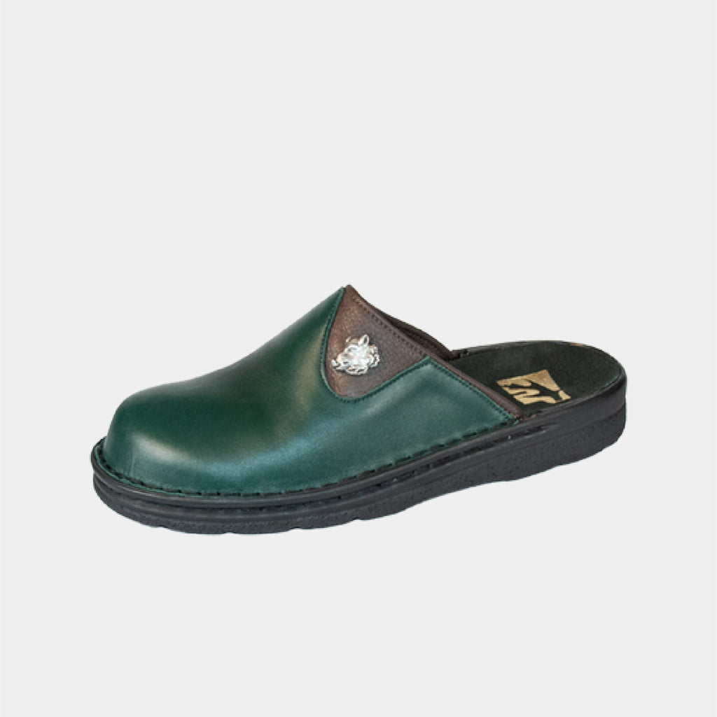 Pantoufle olive sanglier