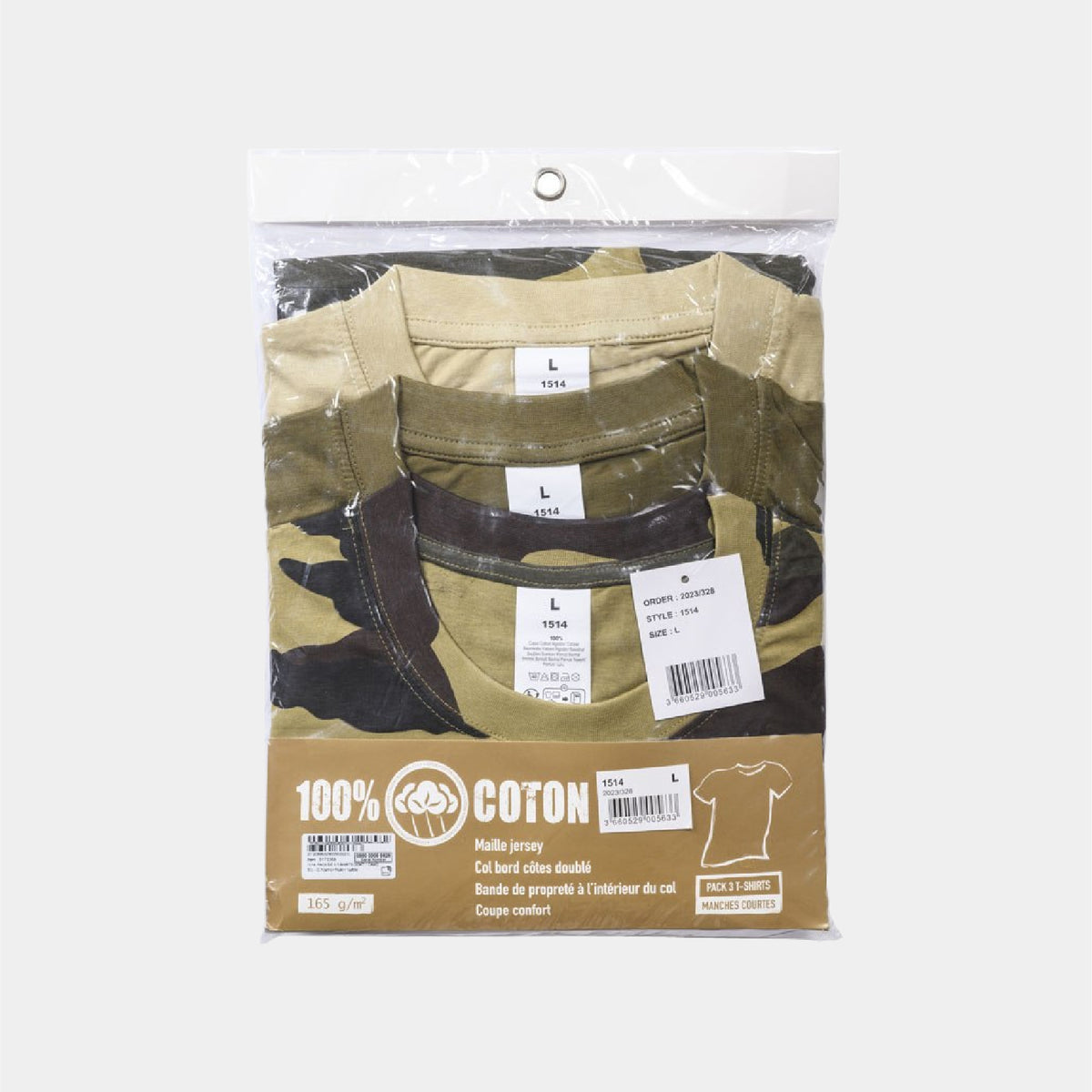 1514 PACK DE 3 T-SHIRTS DONT 1 CAMO
