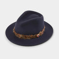 Richmond Ladies Feather Band Felt Hat - Bleu marine