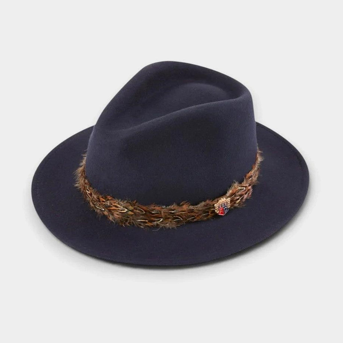 Richmond Ladies Feather Band Felt Hat - Bleu marine