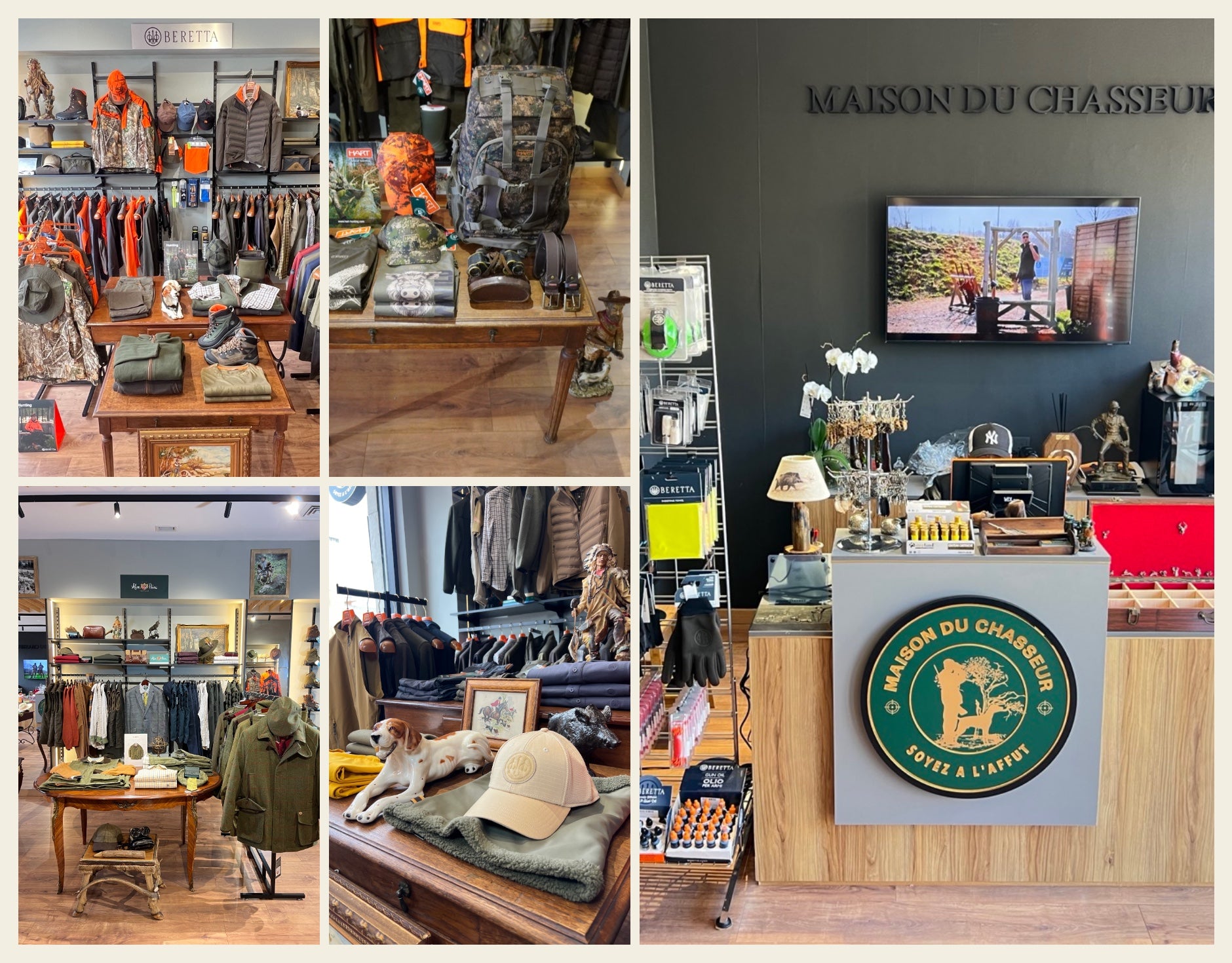 Mosaïque photos boutique Maison du Chasseur - Notre expertise