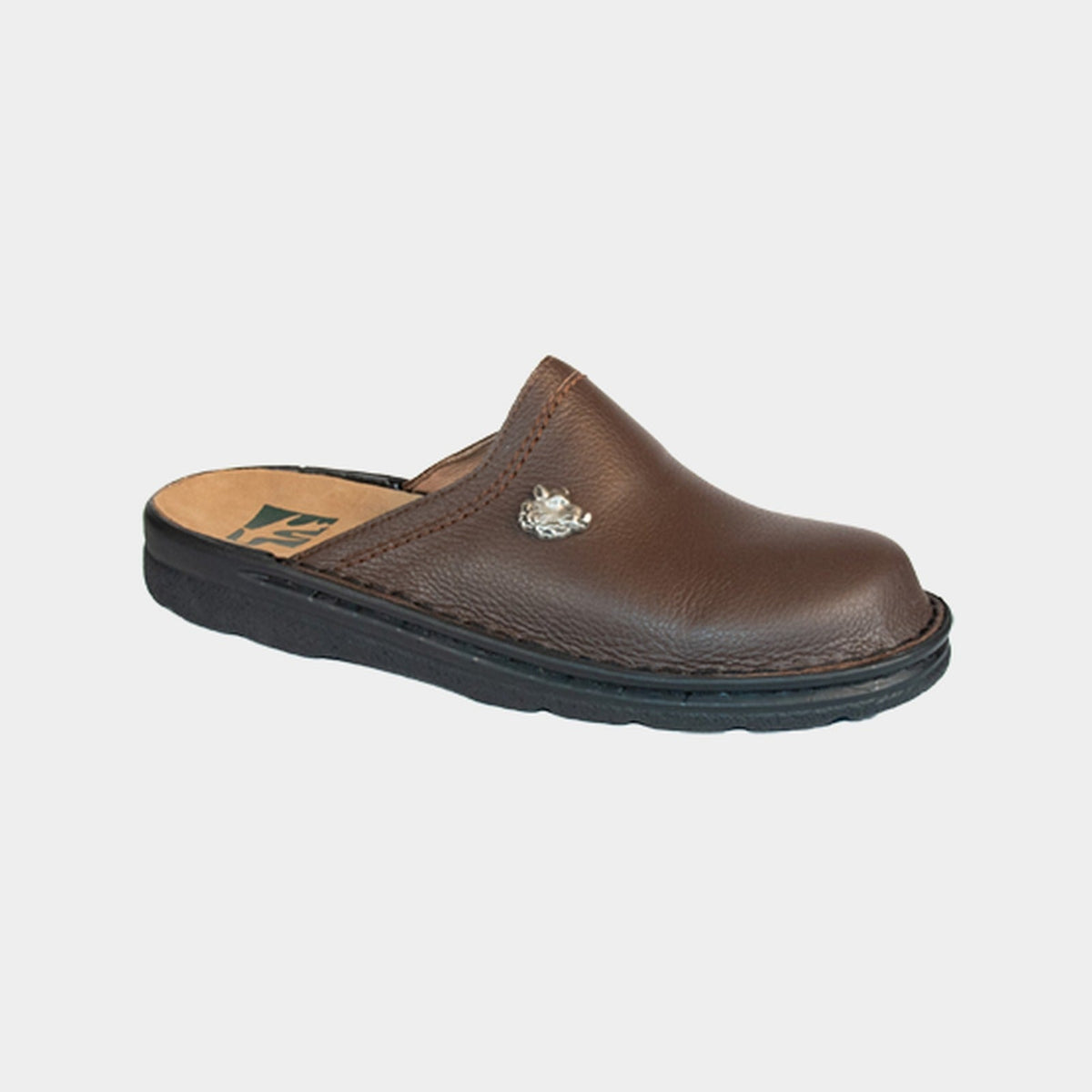 Pantoufle marron sanglier