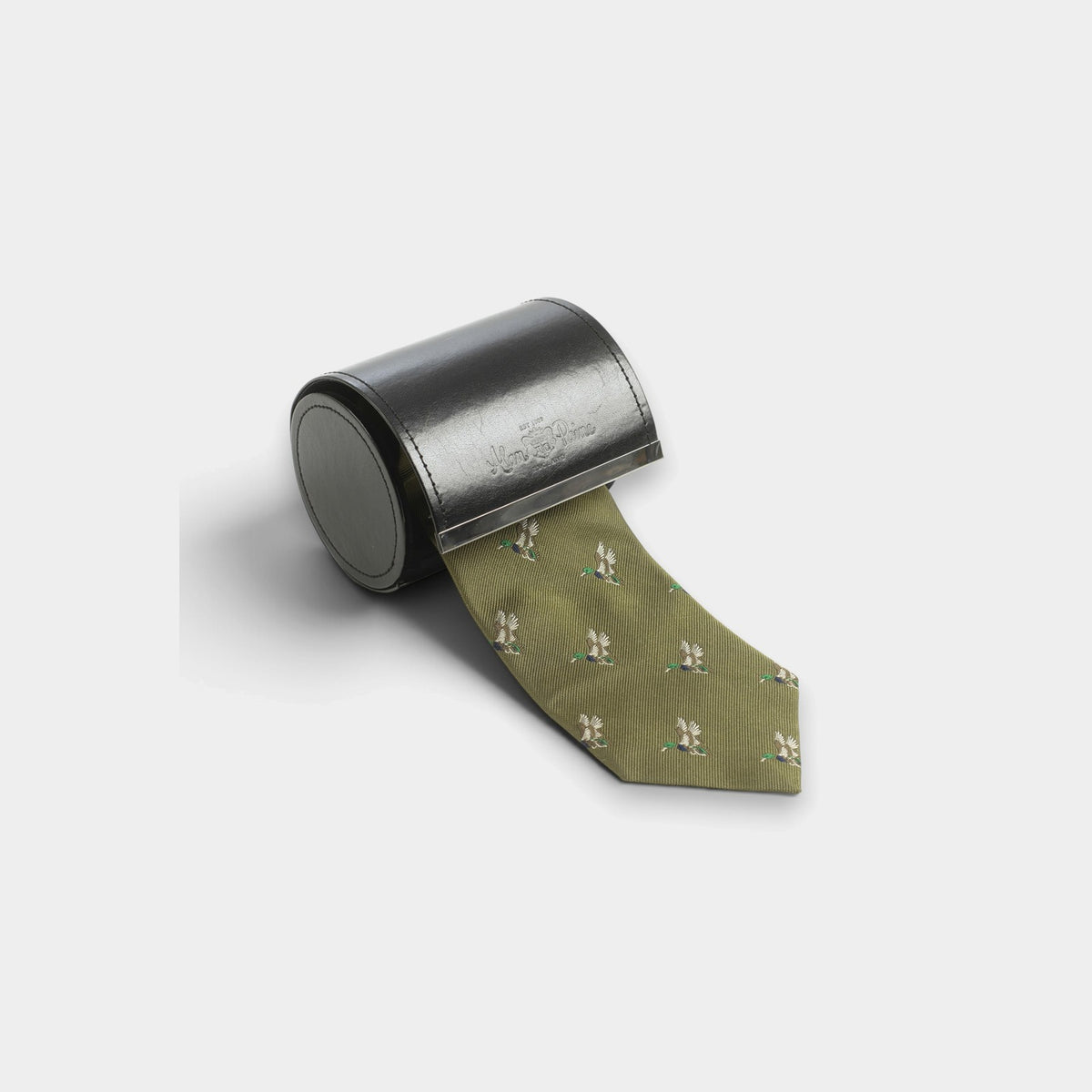 Ripon Silk Tie Duck Design - Olive