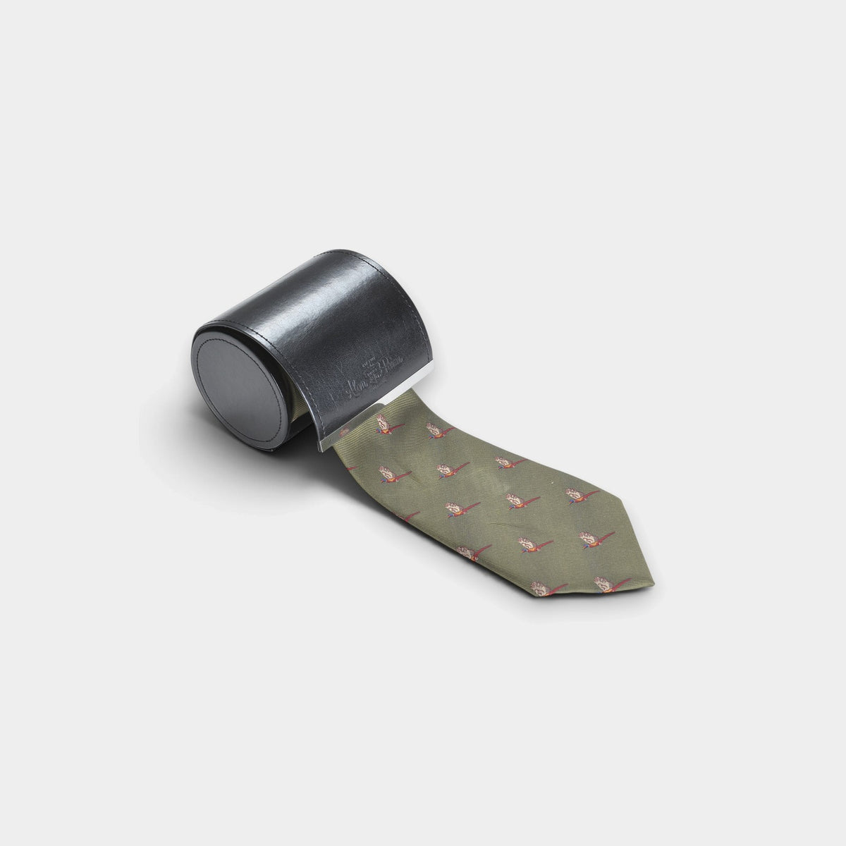 Ripon Silk Tie Flying Pheasant - Olive