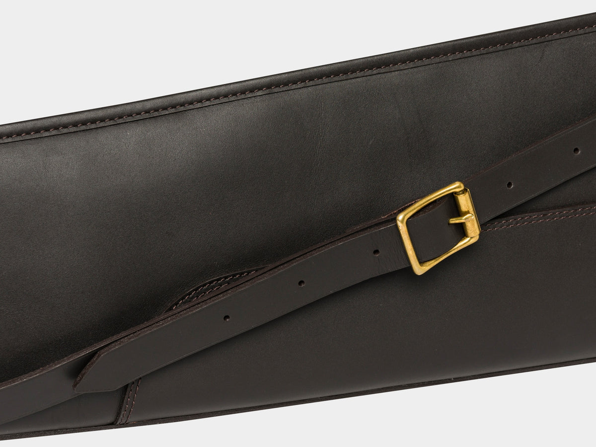 Terrain EVO Leather Gun Case Dark Brown - détail bandoulière