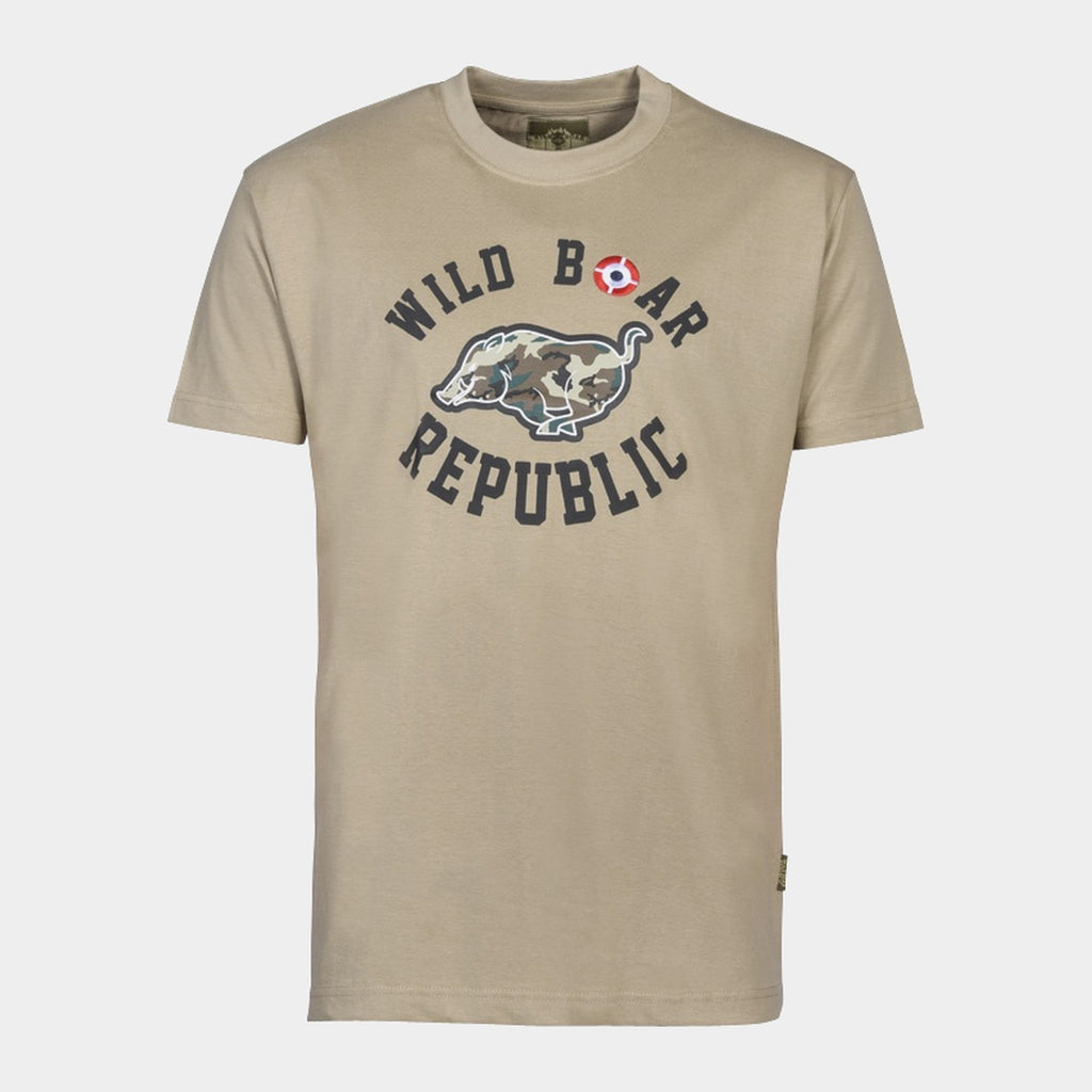 T-SHIRT WILD BOAR REPUBLIC SANGLIER COURANT BEIGE